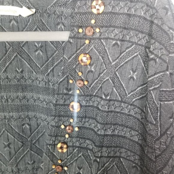 Soft Surroundings Blouse Womens 3X Gray Geometric - Picture 5 of 9